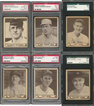 1940 Play Ball Graded Collection (17 Different) Including Hall of Famers 